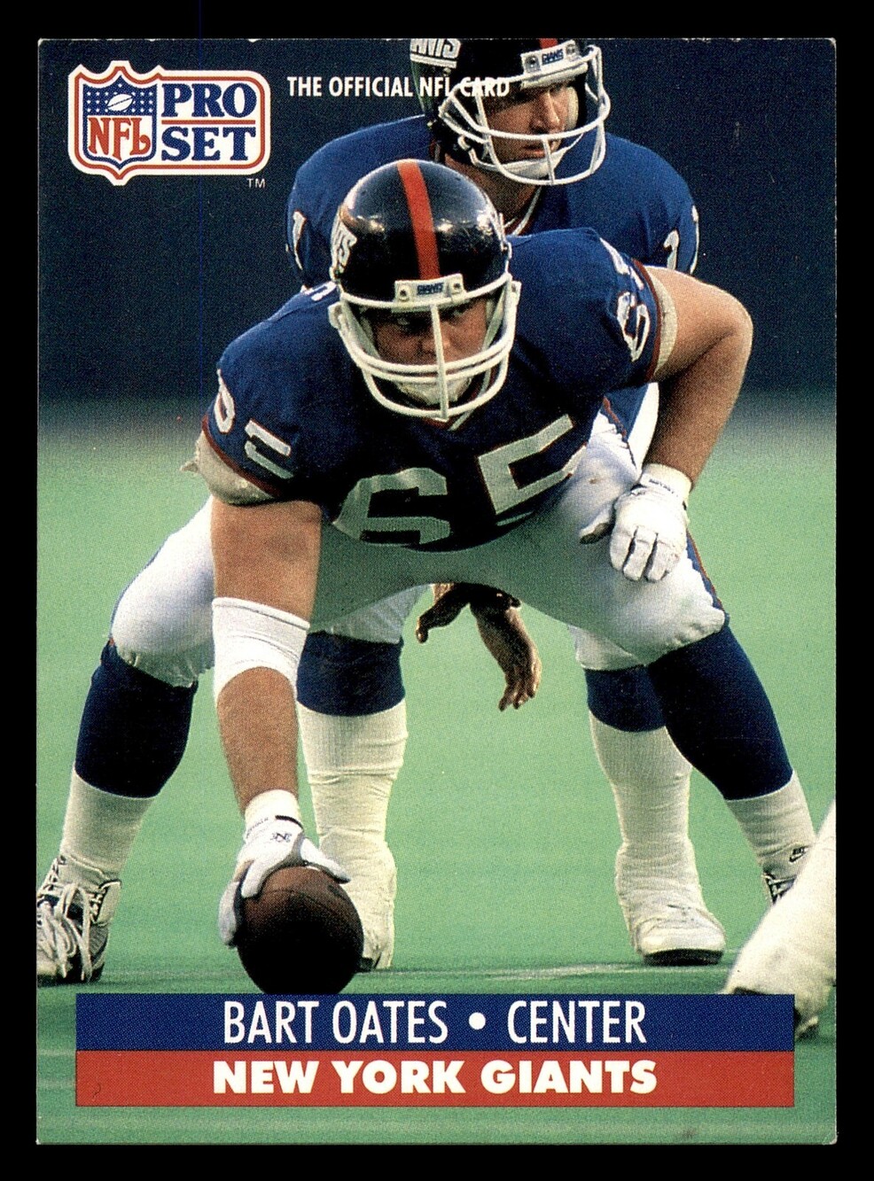 1991 Pro Set #70 Bart Oates Football Card New York Giants